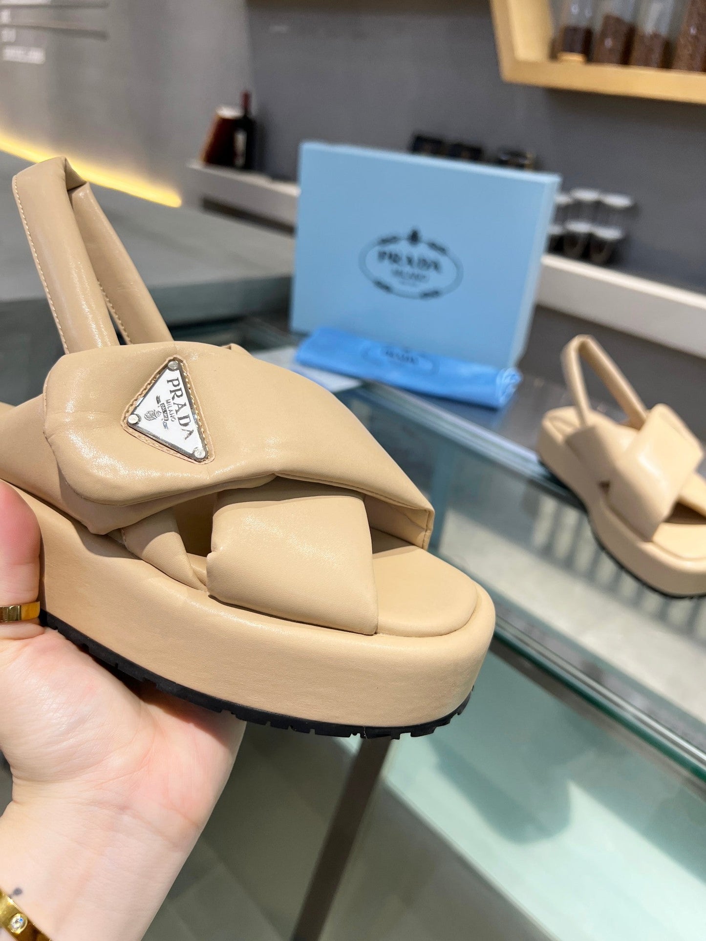 thick soled enamel triangle bread sandals yellow slippers xzh137