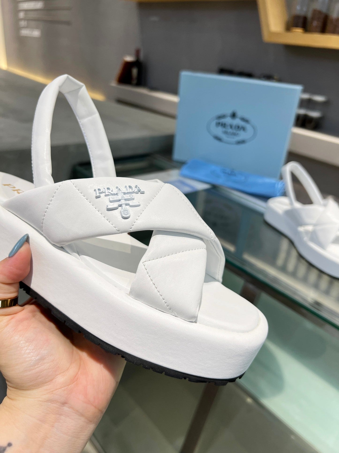 white versatile open toe leather triangle sandals bread shoes xzh139