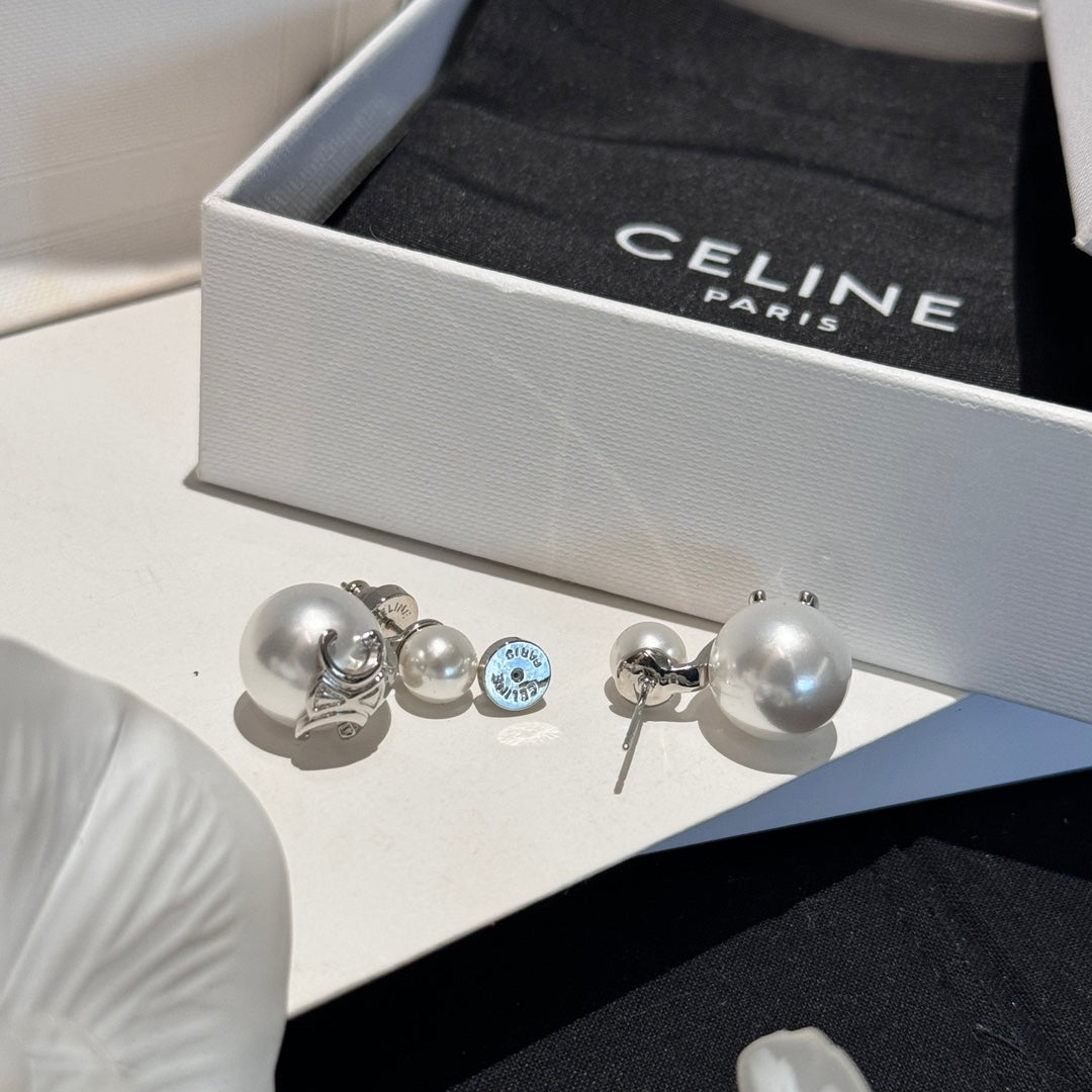 french silver pearl shell earrings ehc58