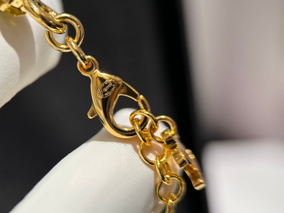 colorful diamond gradient square gold necklace xlc72