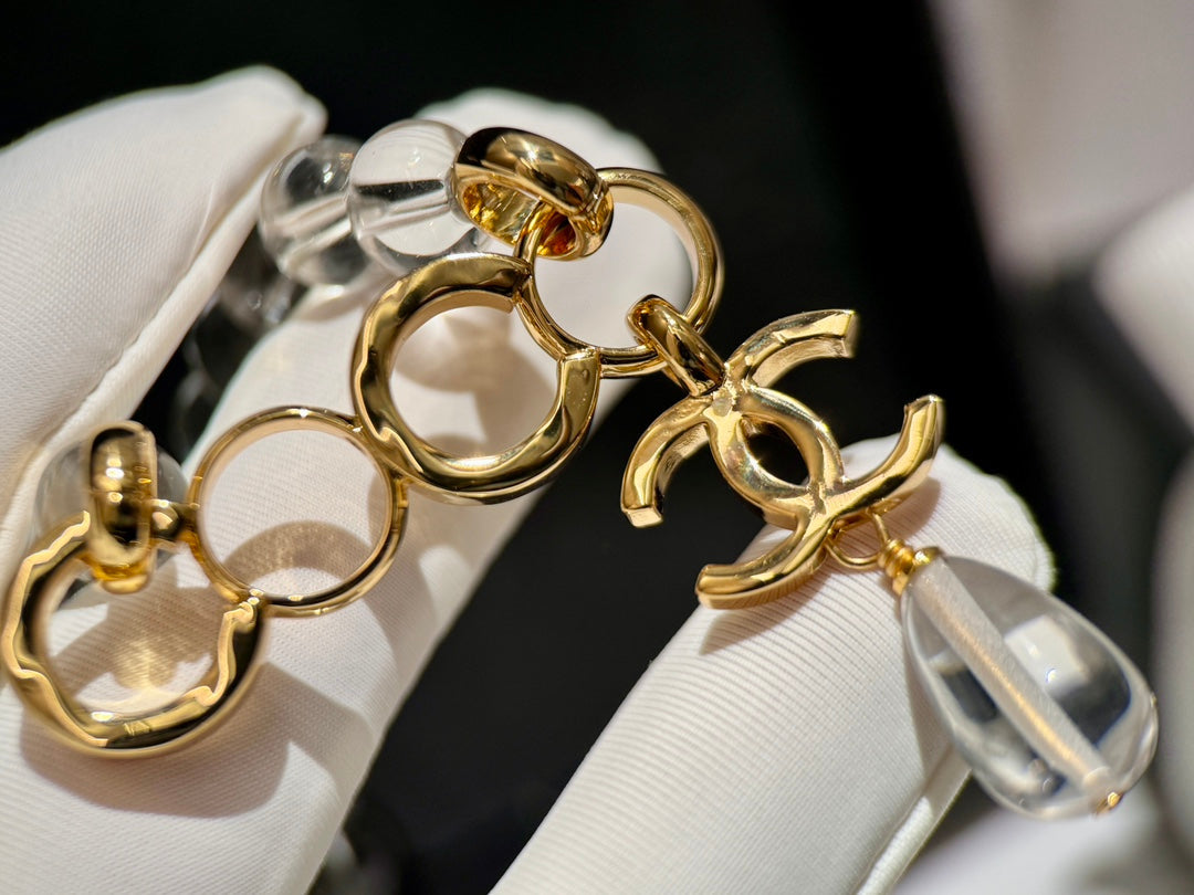 coco letter transparent bead patchwork necklace xlc71