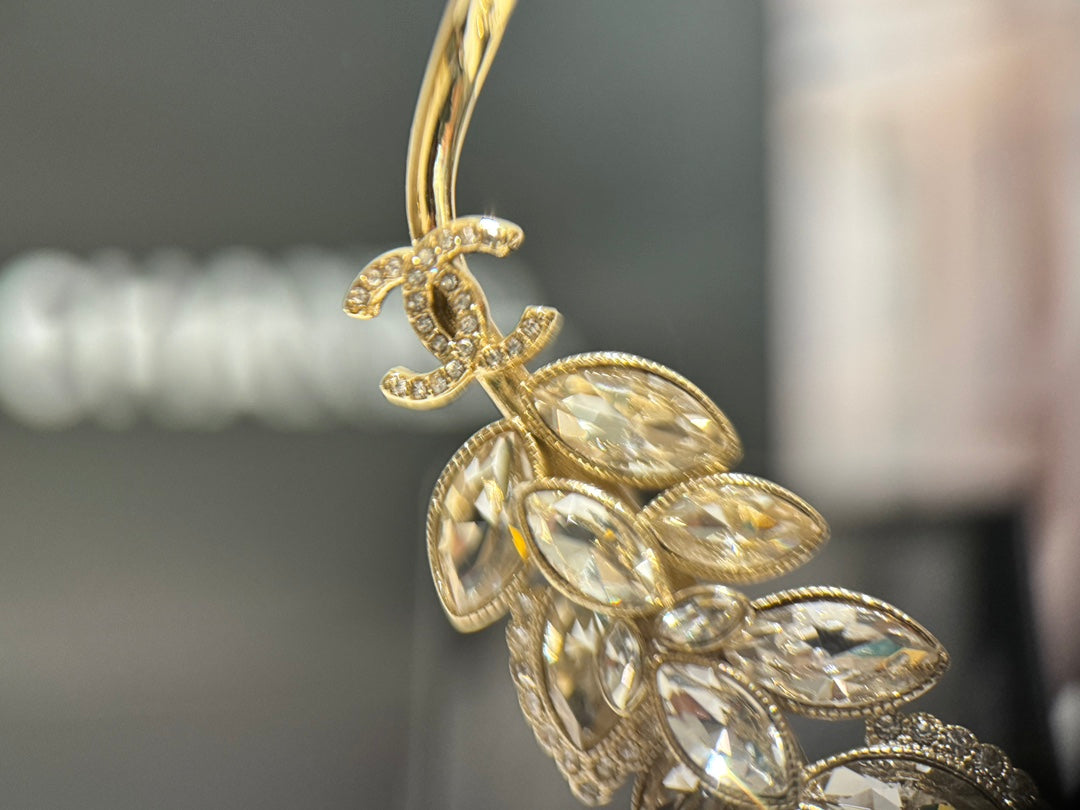 full diamond wheat ear leaves platinum brooch xzc18