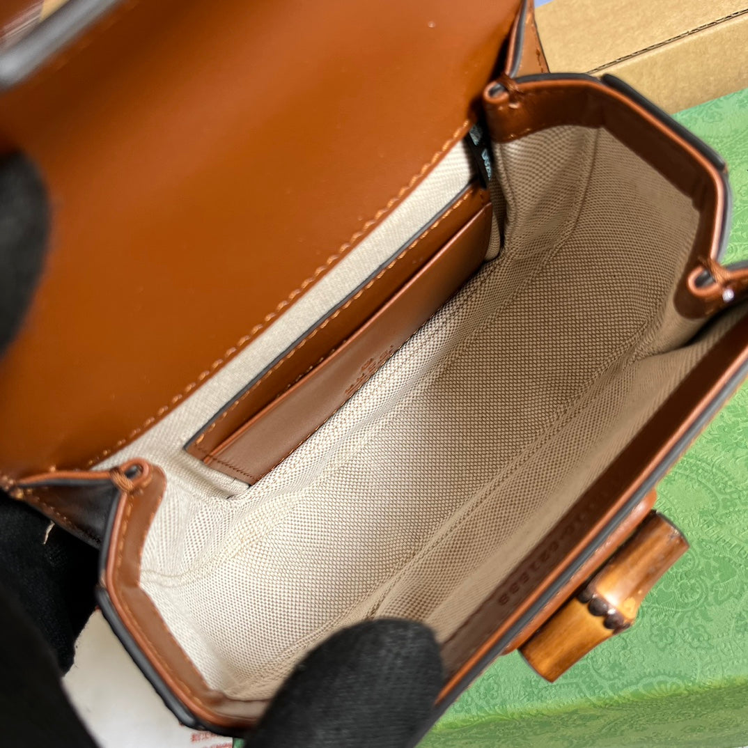 bamboo 1947 series bamboo brown mini handbag 735116