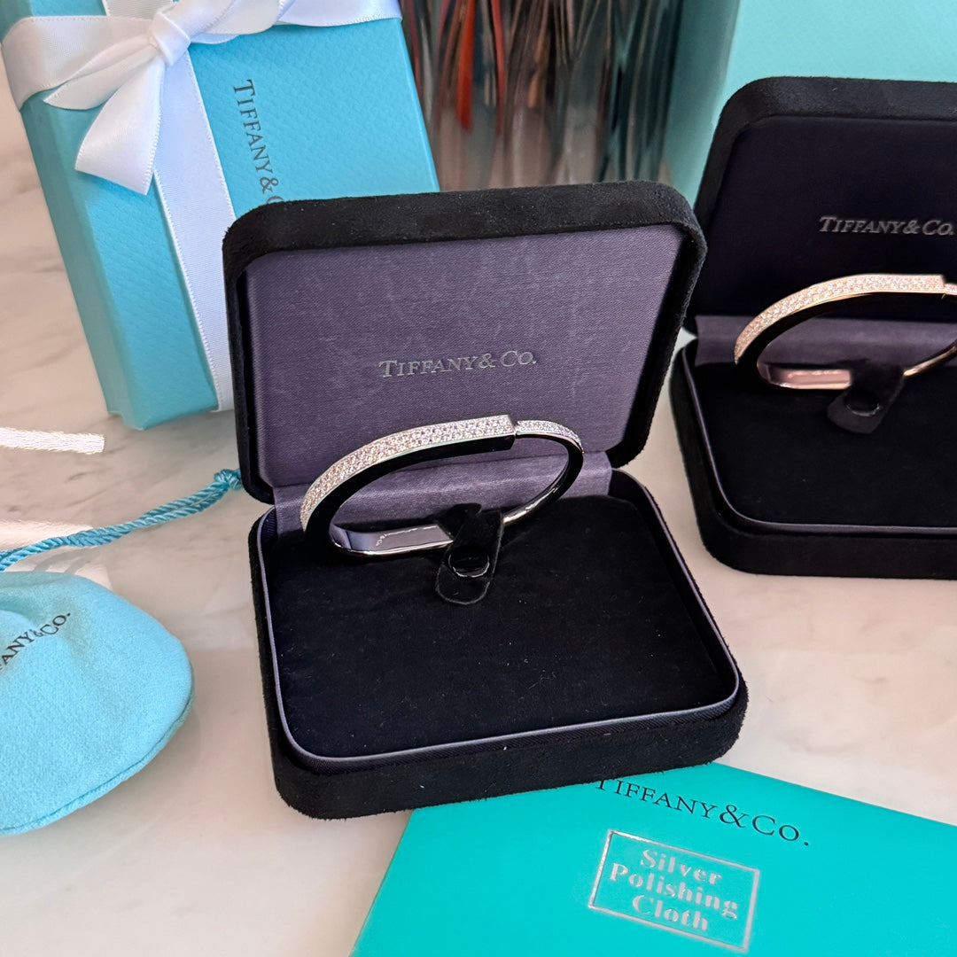 tf padlock full diamond set luxury gold bracelet slc36