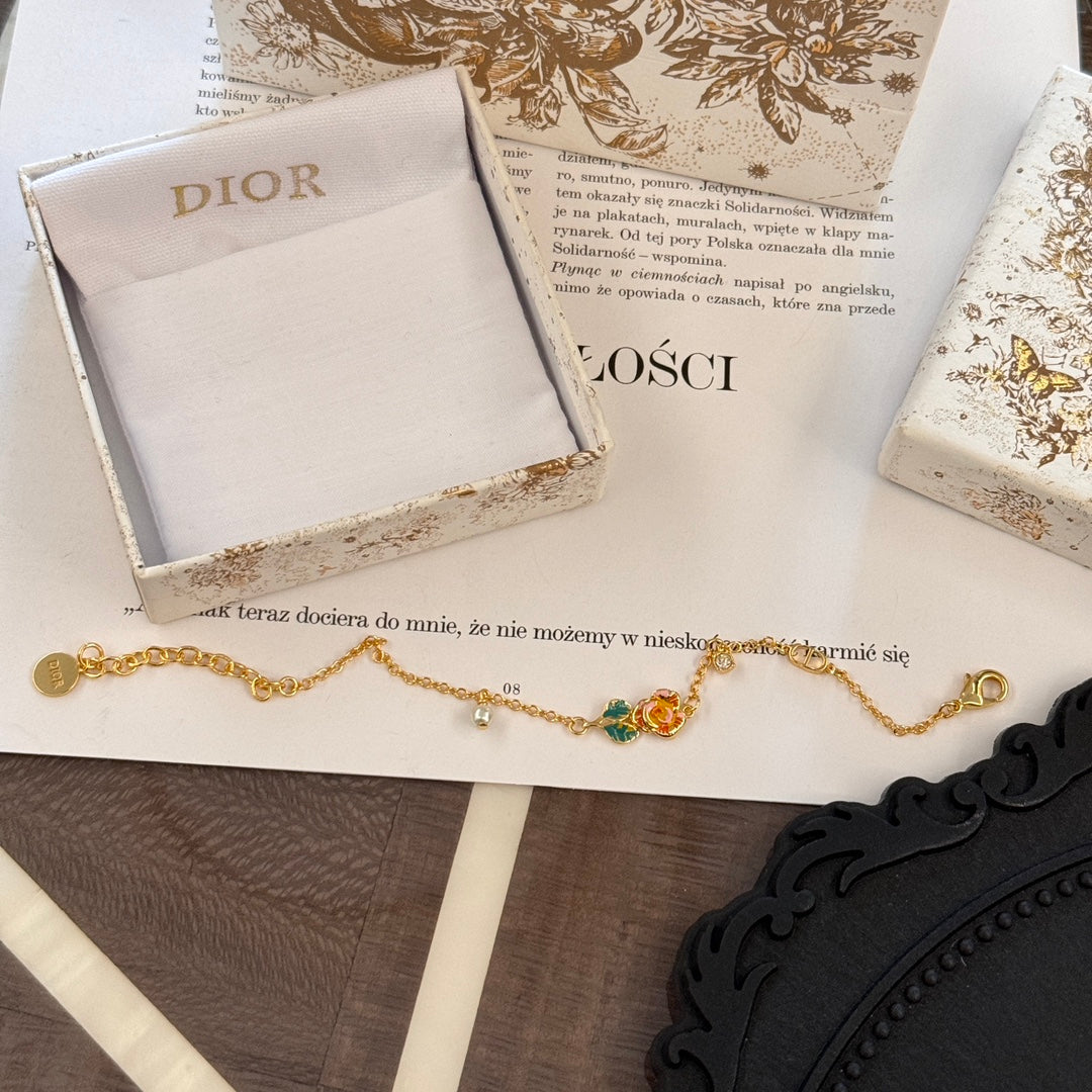 spring series gold pink rose bracelet slc39