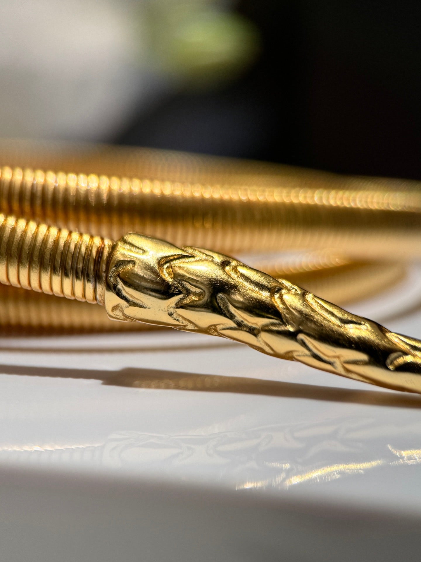 gold multi layered snake necklace xlc100