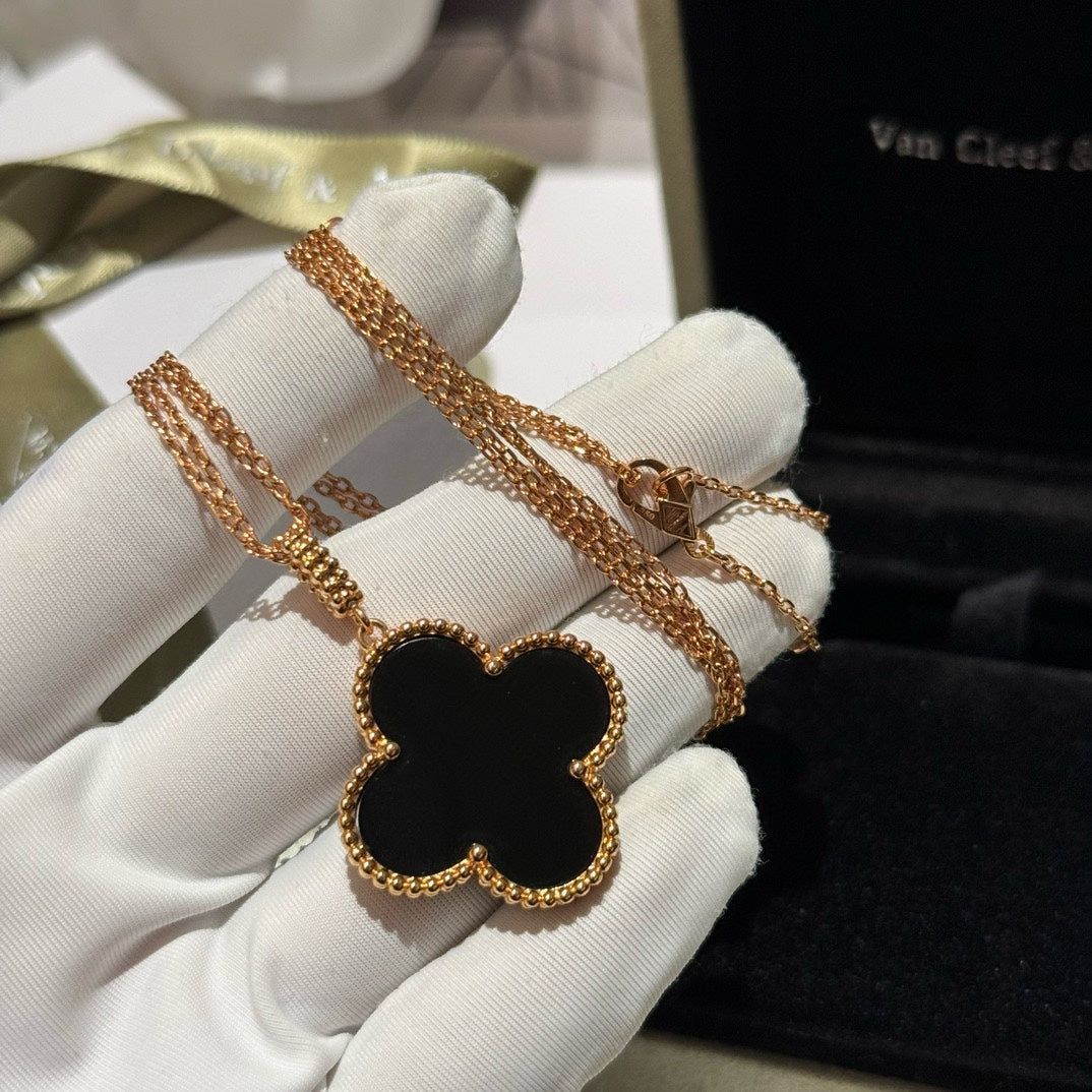 vca natural black agate necklace xlc96