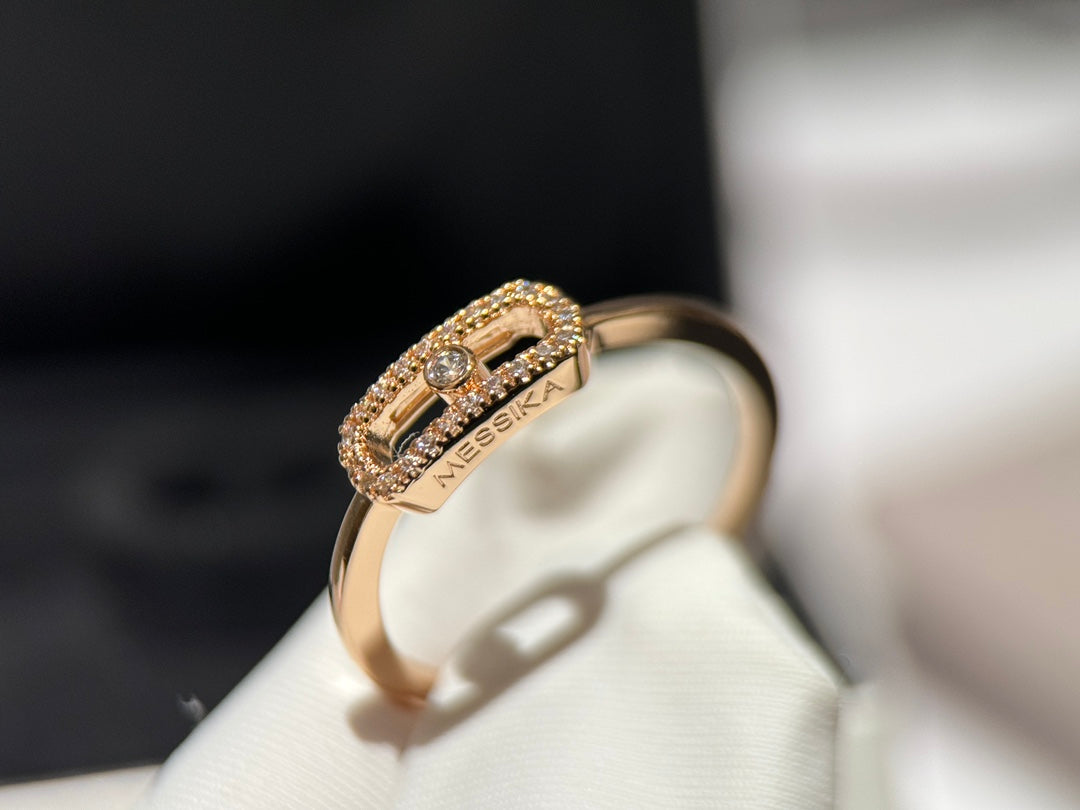 18k rose gold dynamic single diamond inlaid ring jzc27