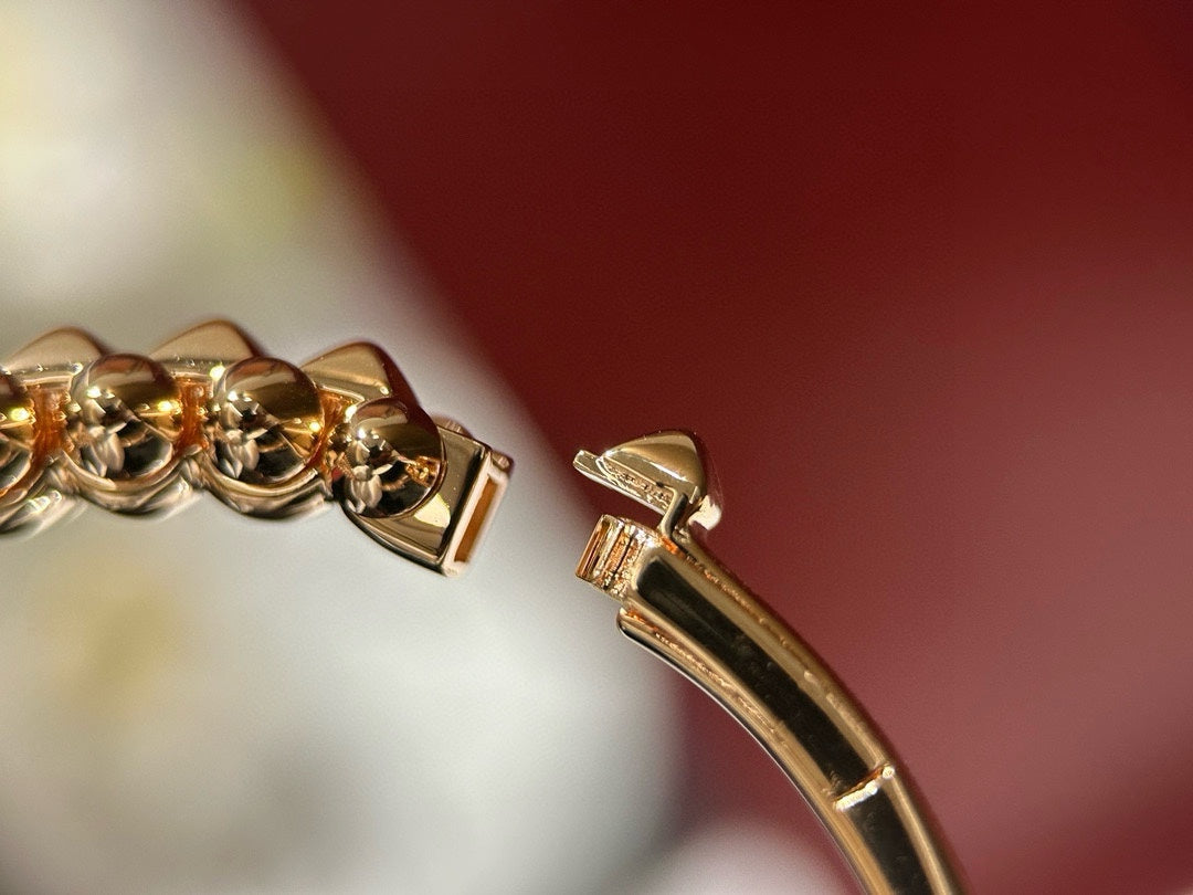 18k pointed gradient gold bracelet slc55