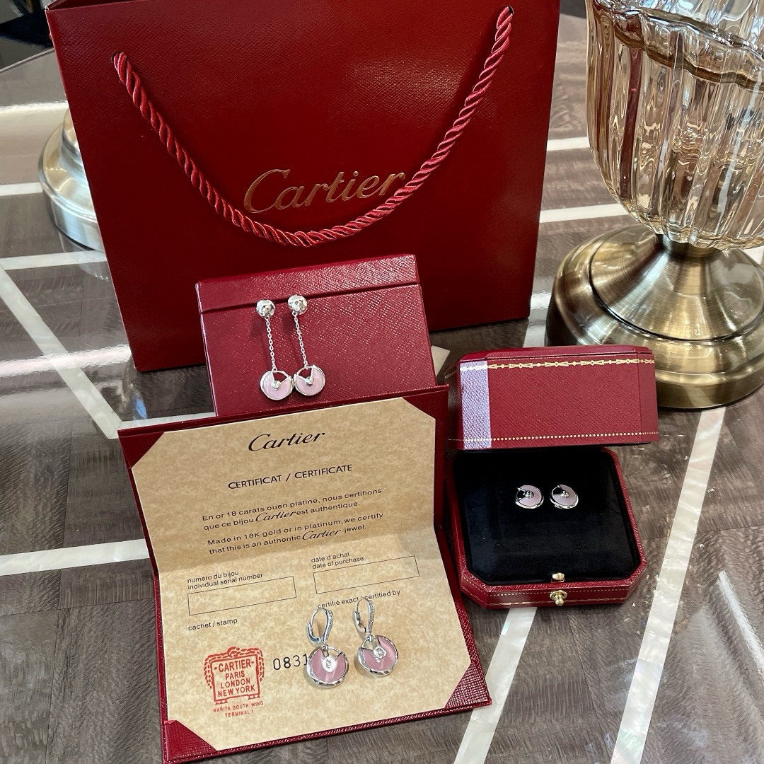 white fritillaria amulet rose gold earrings ehc111