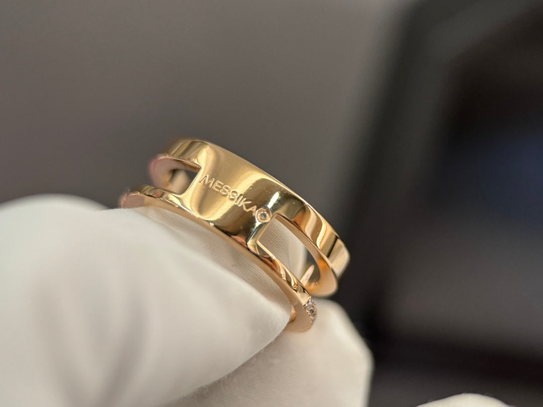 18k rose gold dynamic double ring diamond ring jzc29