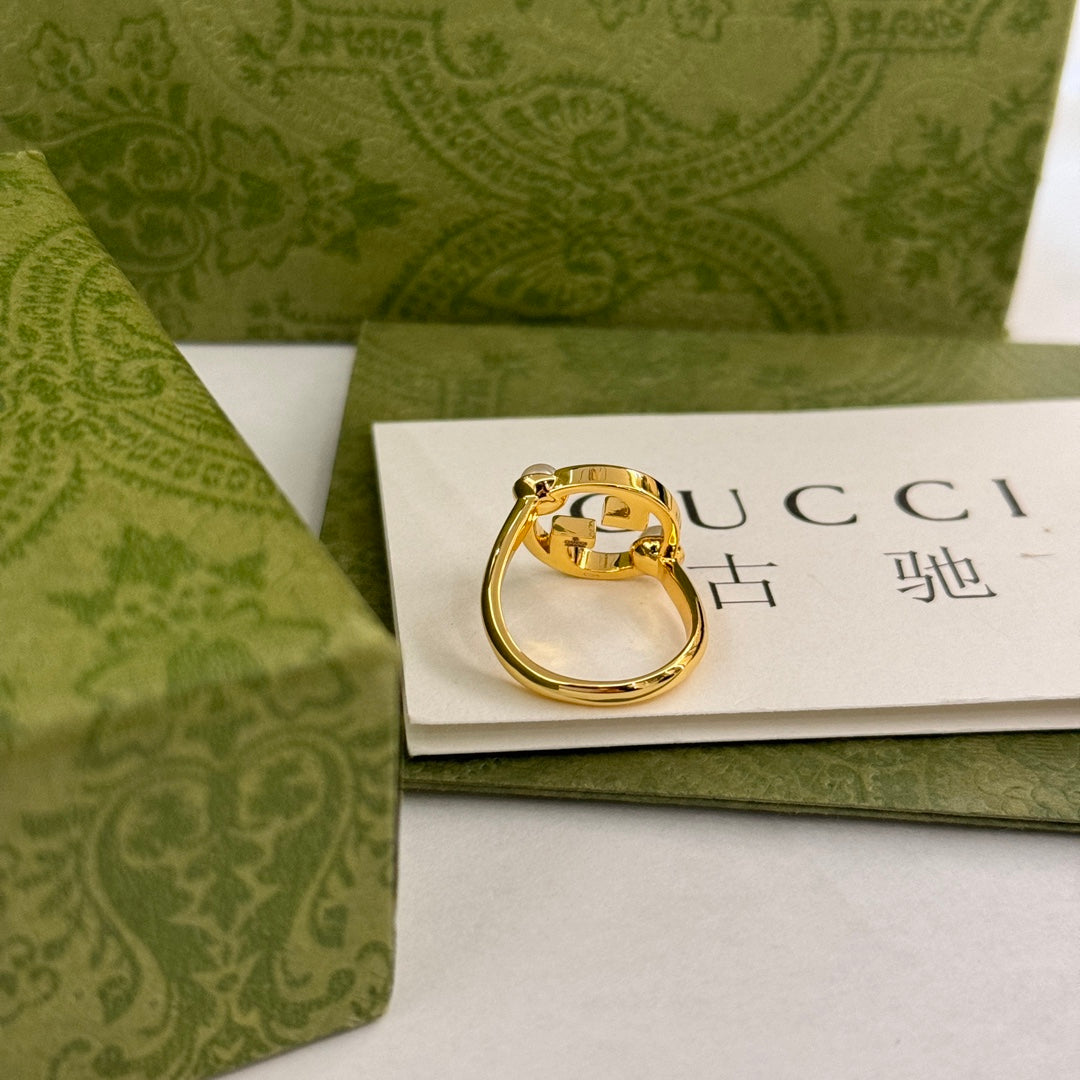 blondie series gold pearl hollowed out ring jzc32