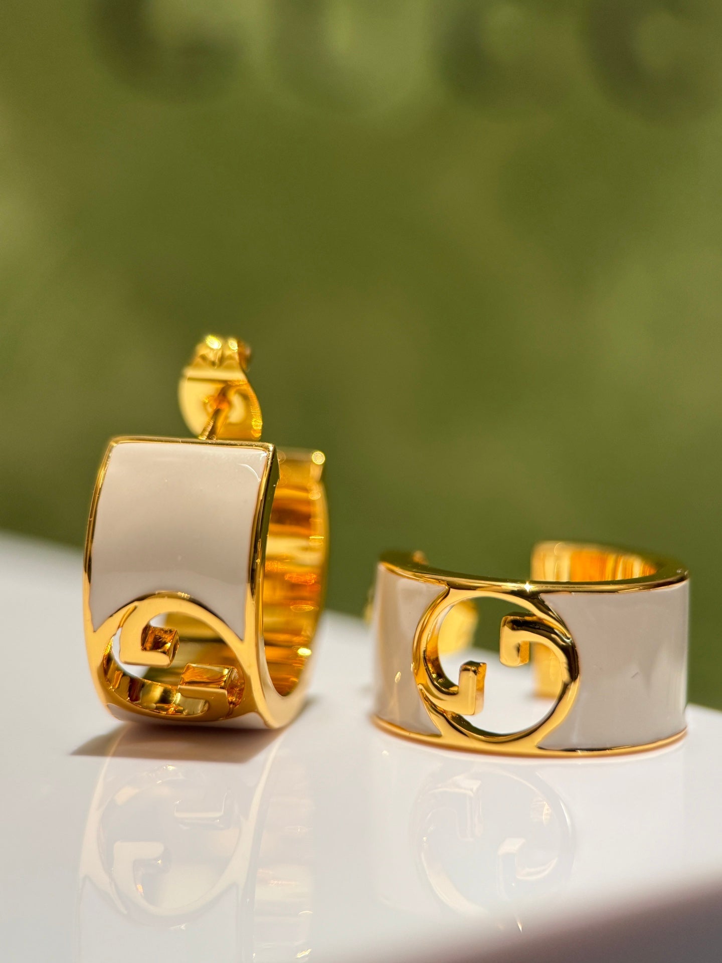 gucci blondie enamel ring earrings ehc116