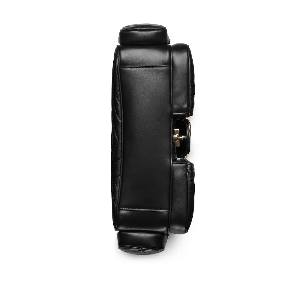 gg marmont series 25 5cm small black multi pocket crossbody shoulder bag 795228