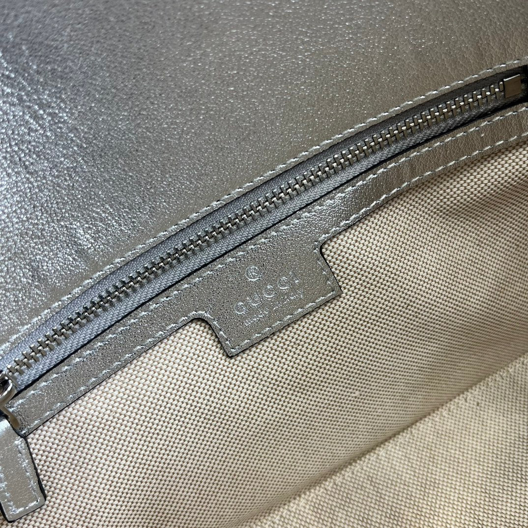 ggi horsebit 1955 series silver honeydew pattern underarm shoulder backpack 764155