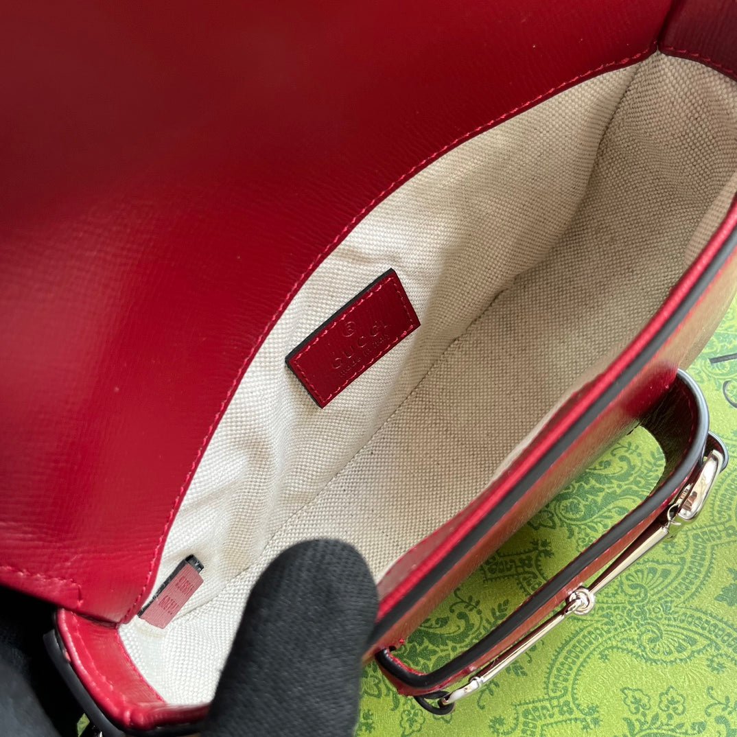 gg red horsebit 1955 series underarm handbag 774209