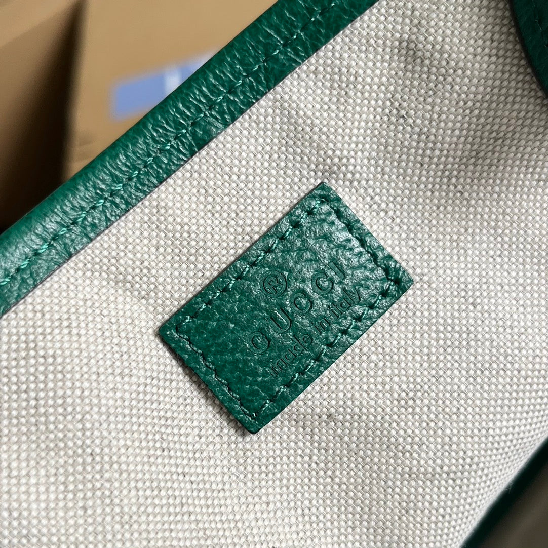 gg 38cm green handheld tote bag shopping bag 739730