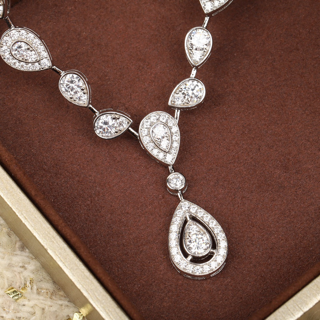 josephine coronation love water drop 925 silver full diamond necklace xla123