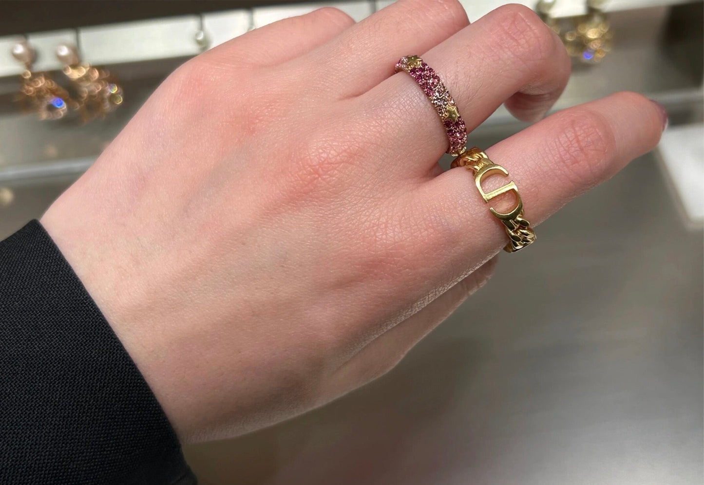 fashionable and versatile gold m size full diamond ring jza57