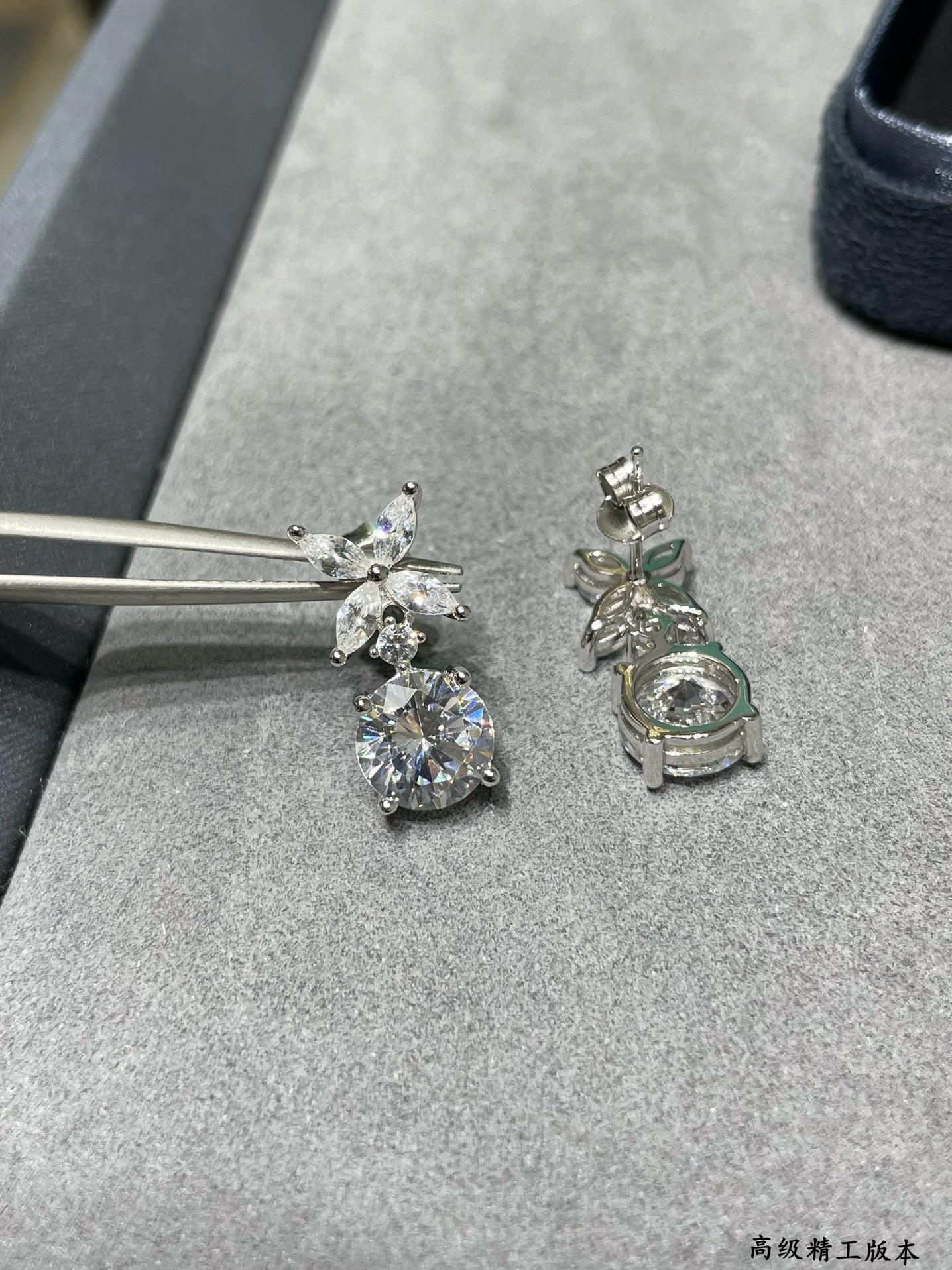 tf pure silver 5a diamond horse eye stud eha314