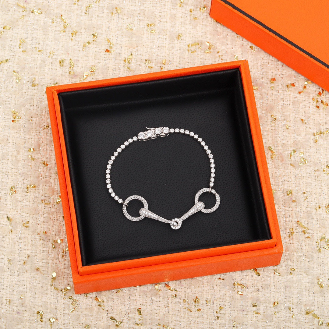 file silk scarf buckle full diamond bracelet sla65