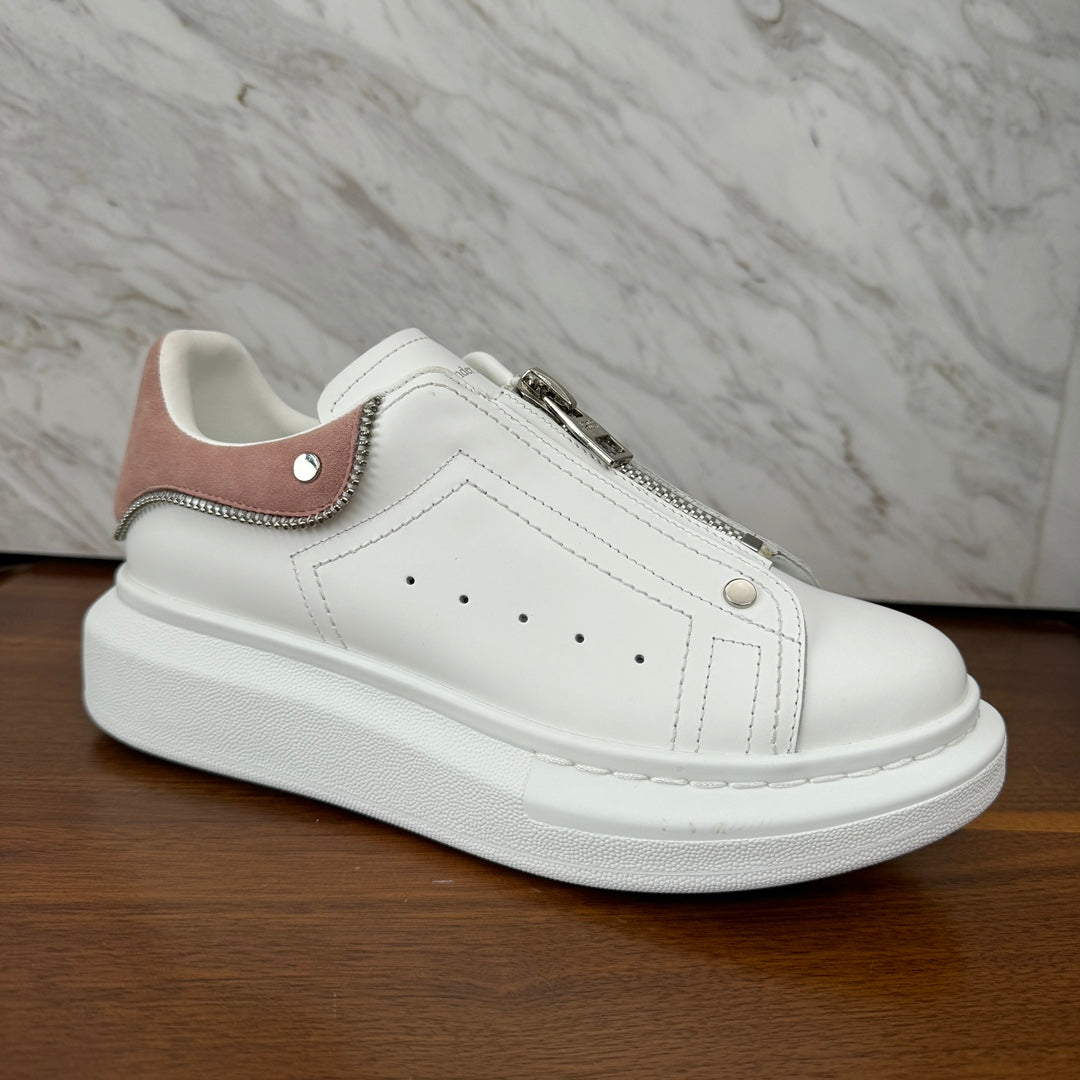 comfortable zipper cowhide white shoes womens board shoes sports shoes xh220