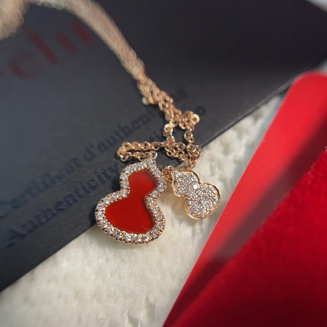 kirin gourd 18k rose gold diamond necklace xlc144