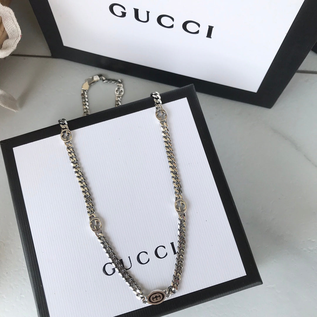 mens pure silver chain collarbone necklace xla167