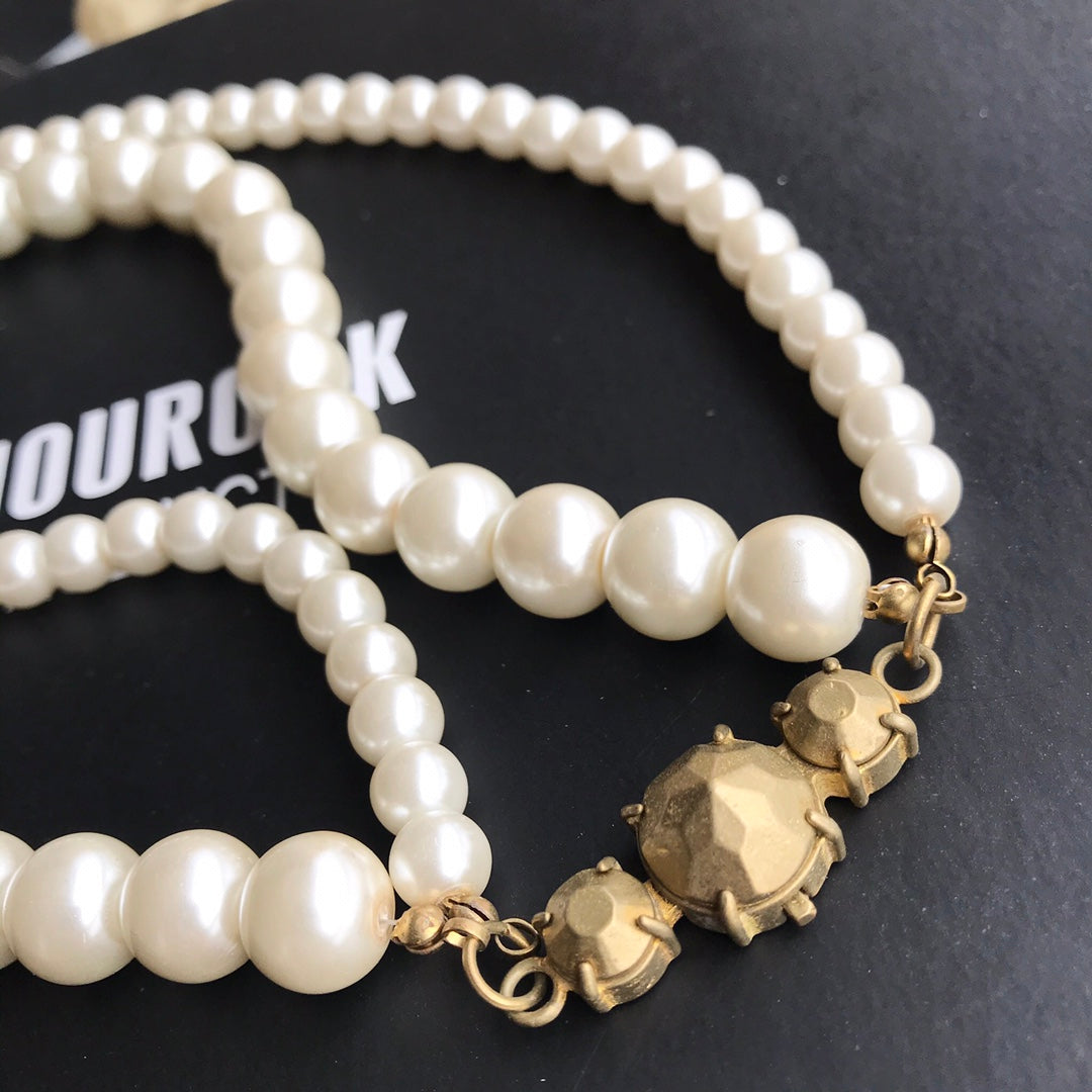 shourouk red crowned crane pearl necklace xla219