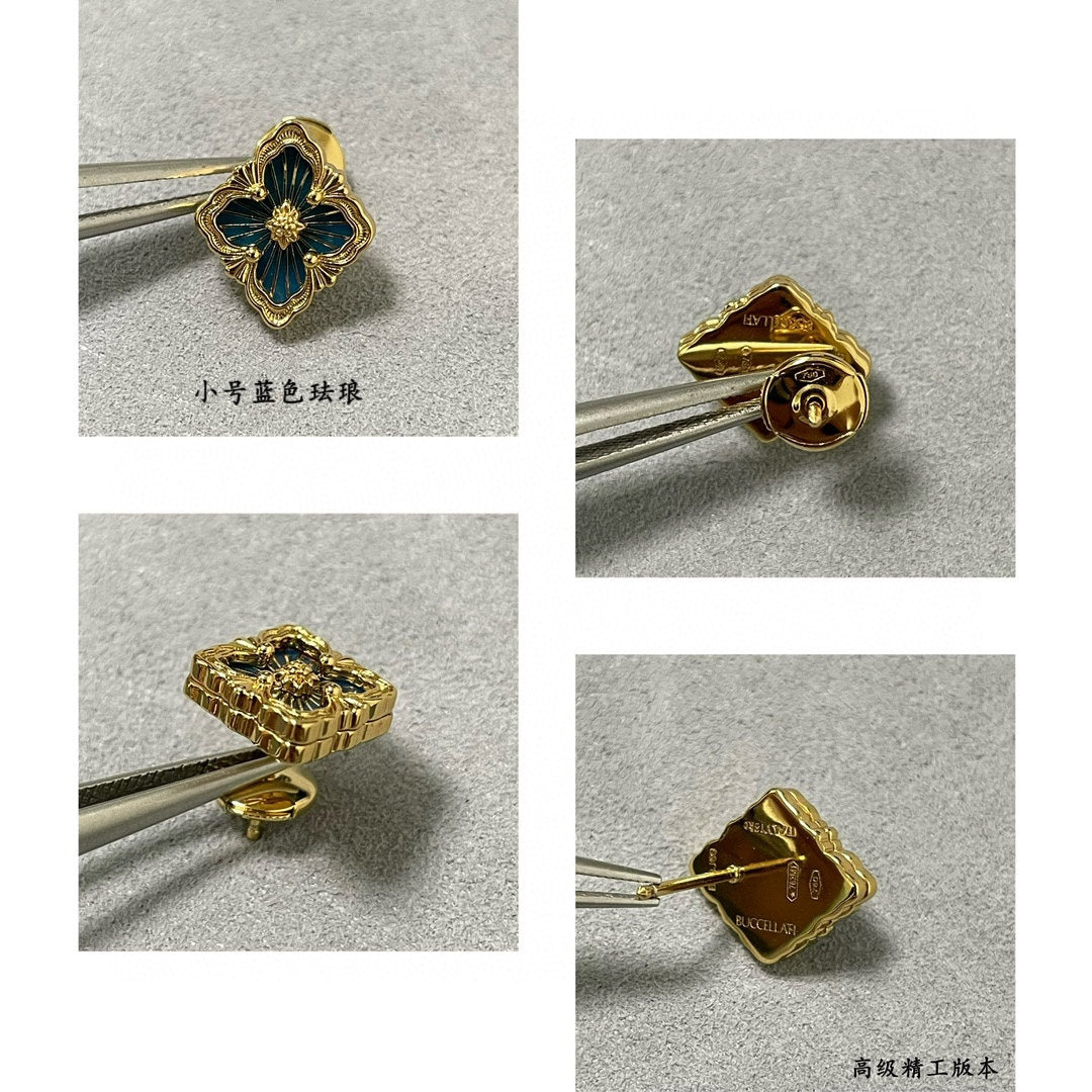 v golden song palace wind blue enamel earnail eha250