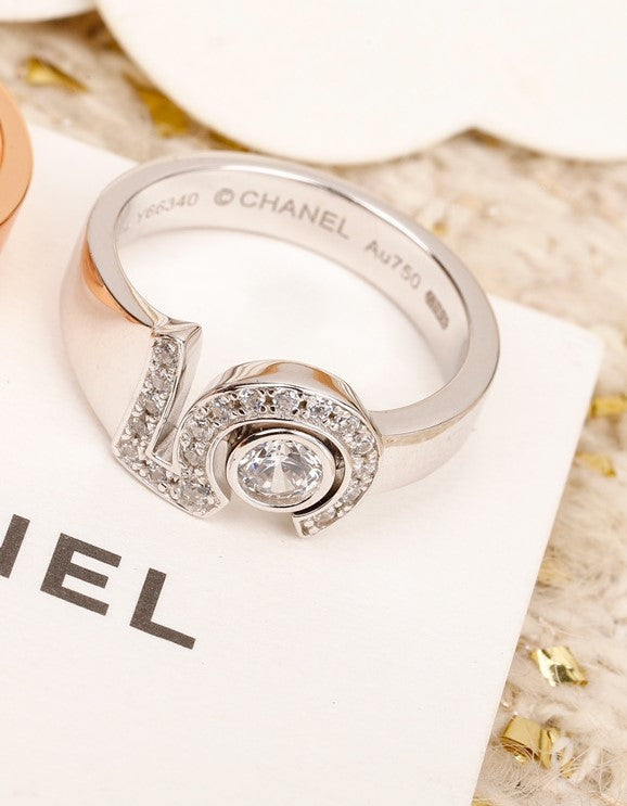 cha n 5 platinum diamond ring jza116