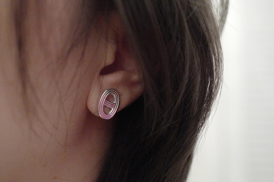 h pig nose hollow silver earrings eha270