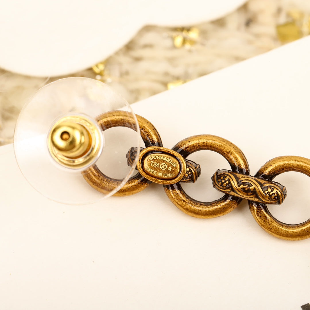 cha gold double c long ear nails eha372