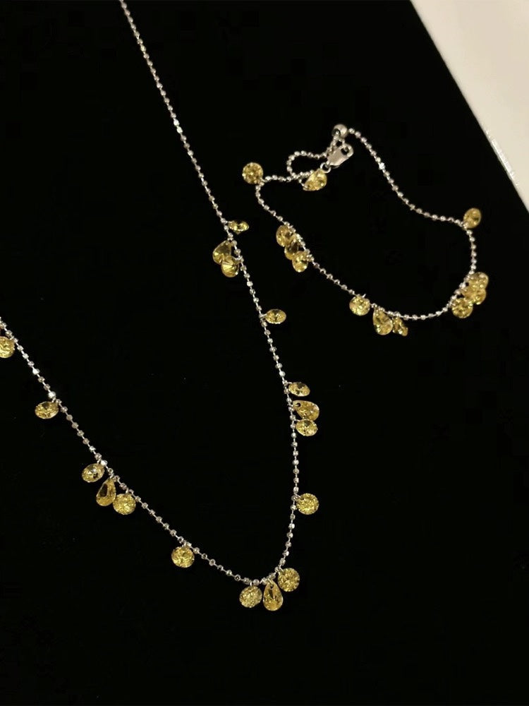 waterdrop fringe starry diamond bead bracelet sla109
