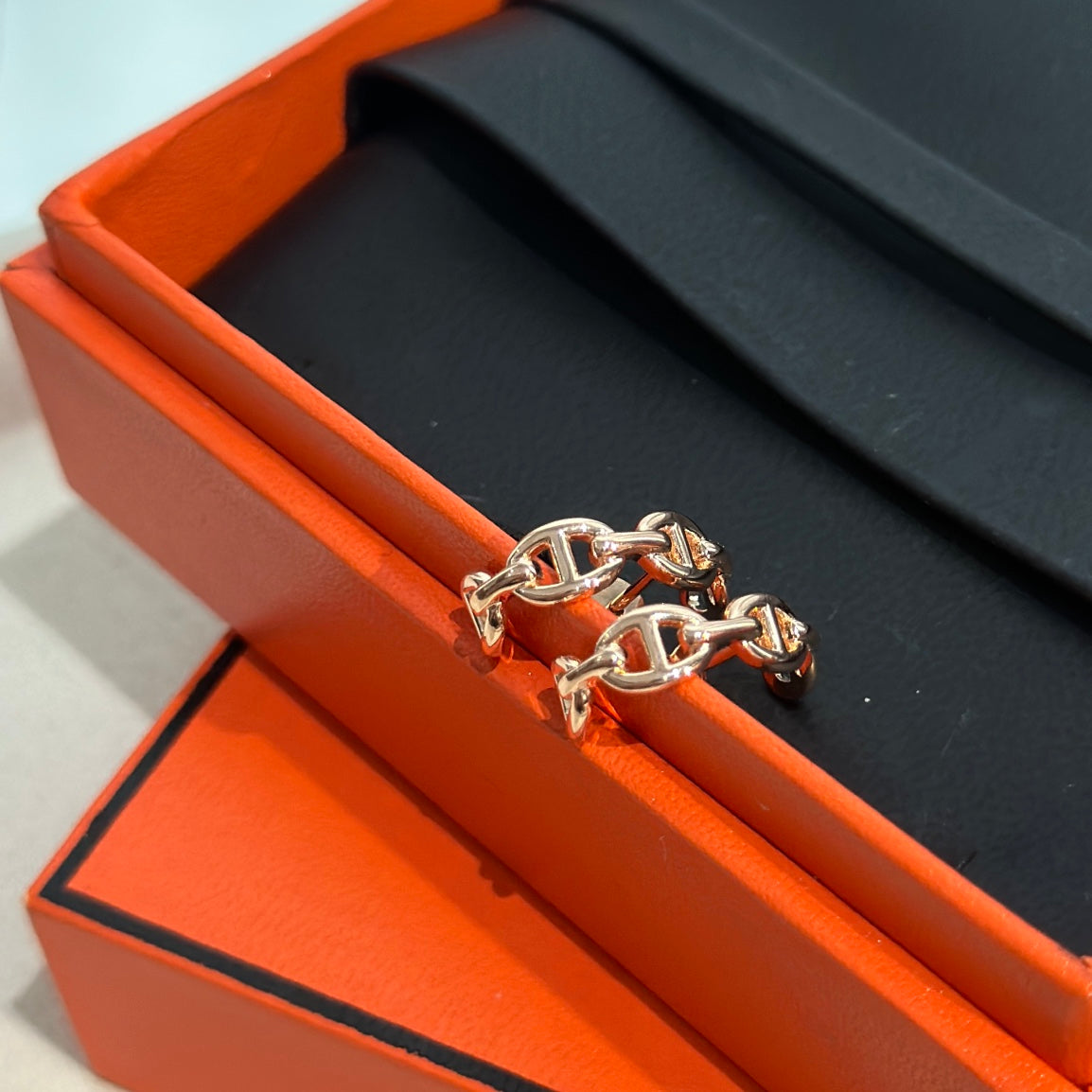 hollow pig nose rose golden face earrings eha252