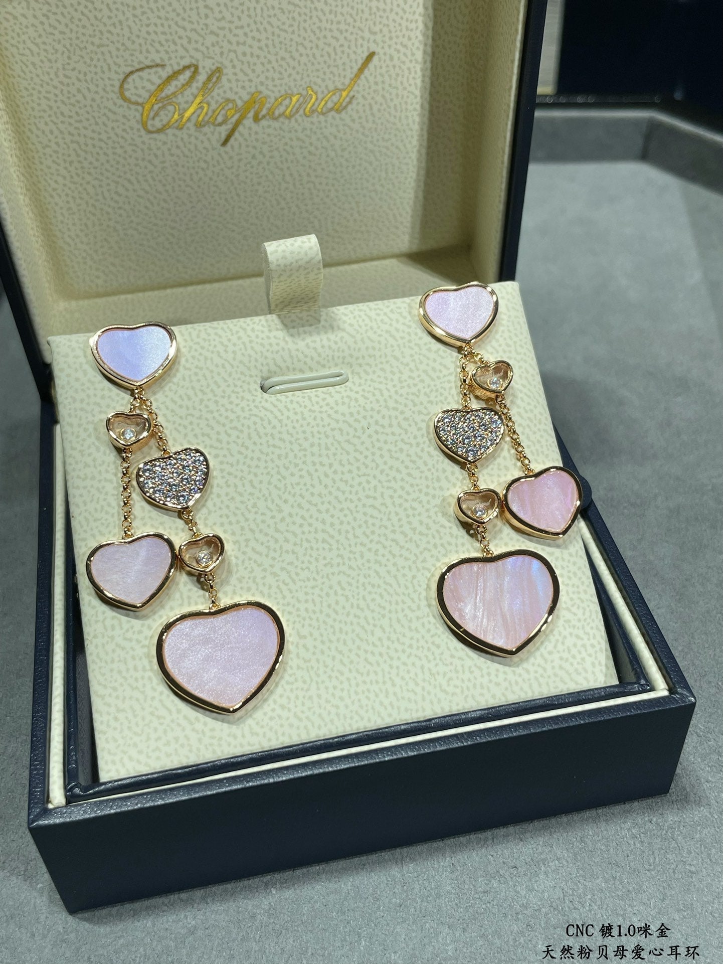 k gold natural powder beimu love earrings eha258