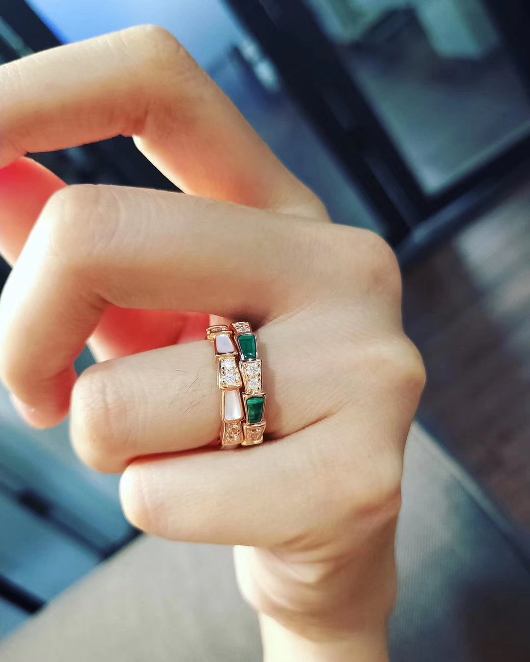 sperpunti viper series smooth snake bone ring jza76