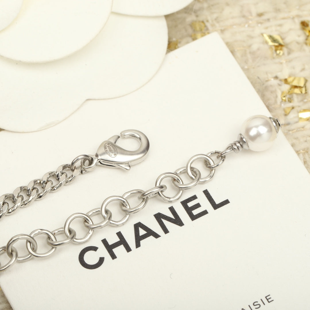 cha multi element pearl silver bracelet sla108