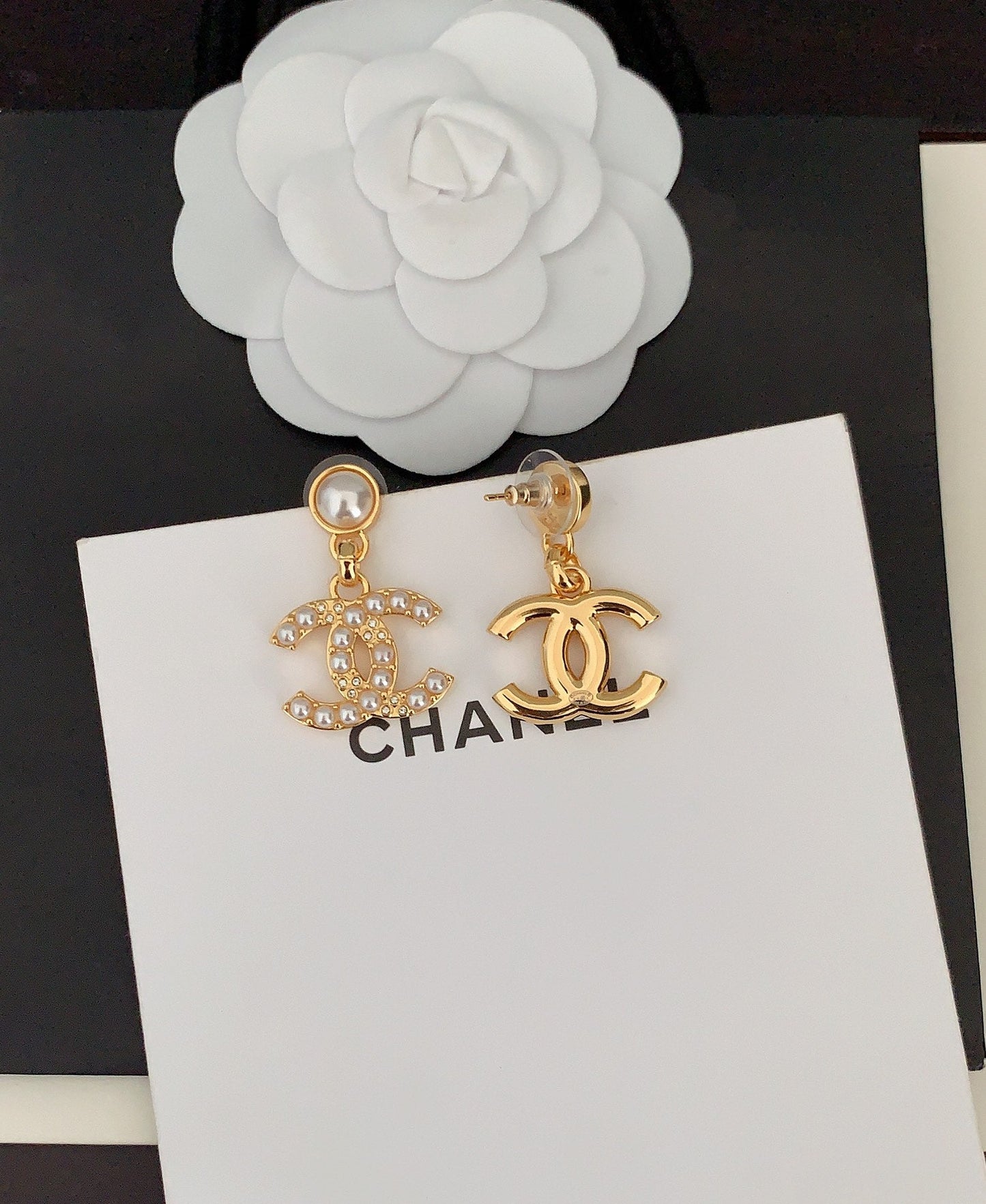 pearl diamond gold cc earrings eha359