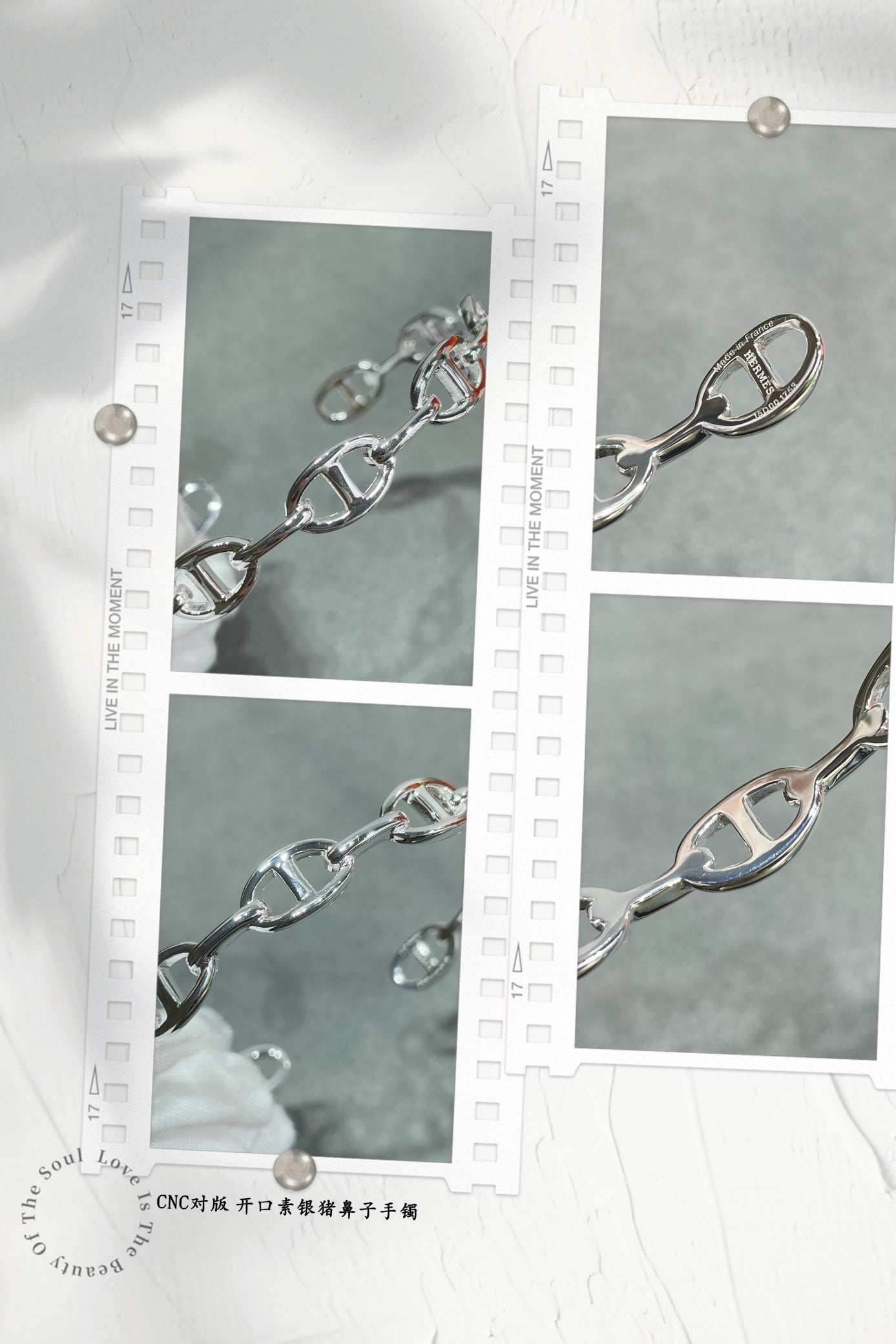 silver mouth pig nose bracelet sla124