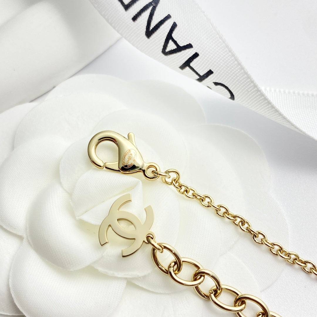 24 camellia double c pearl sweater chain necklace xla228