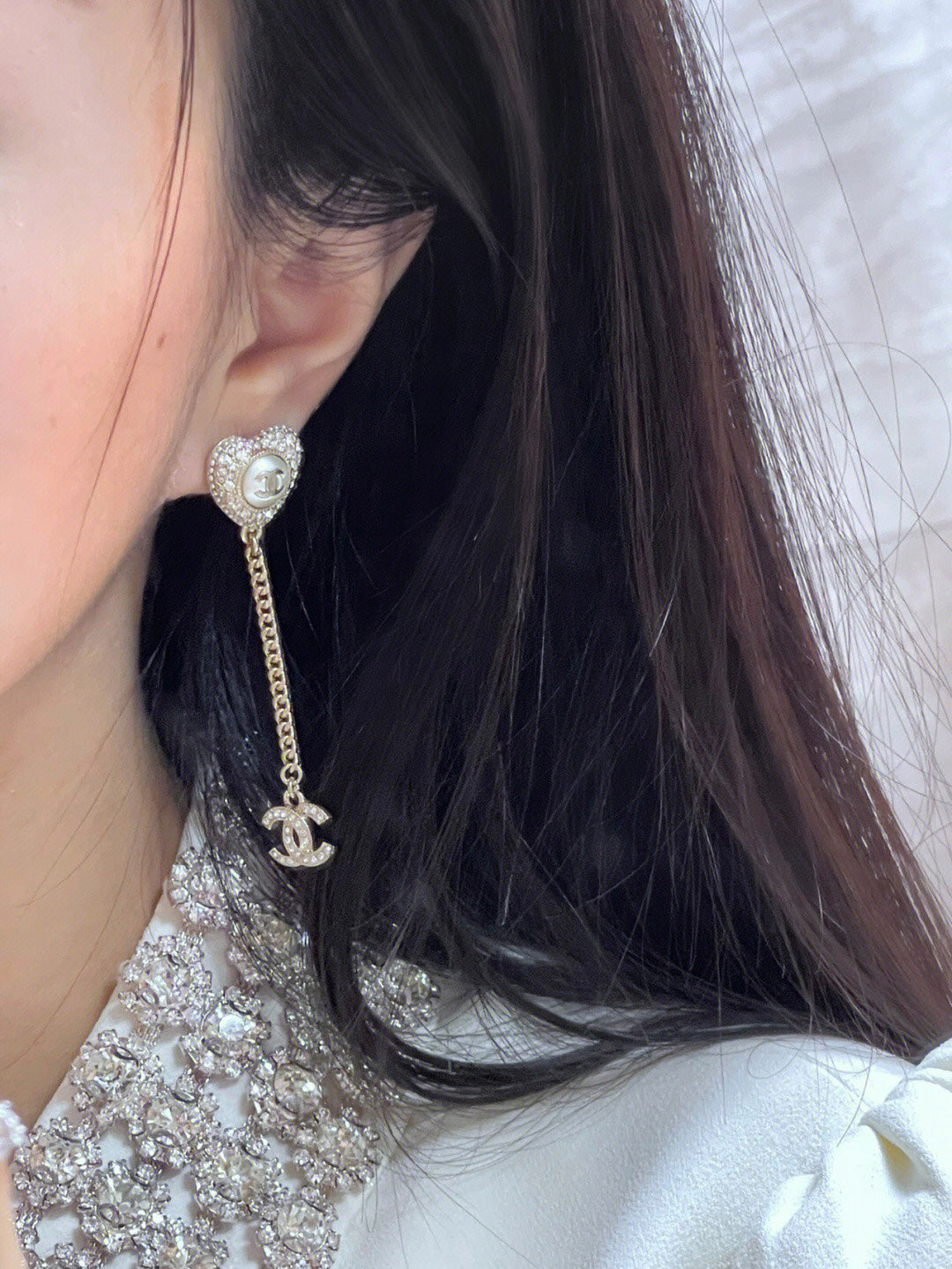 cha love double c gold earrings eha345