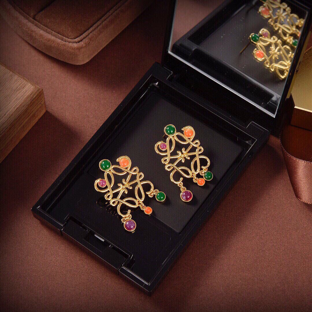 18k gold colored geometric hollow earrings eha323