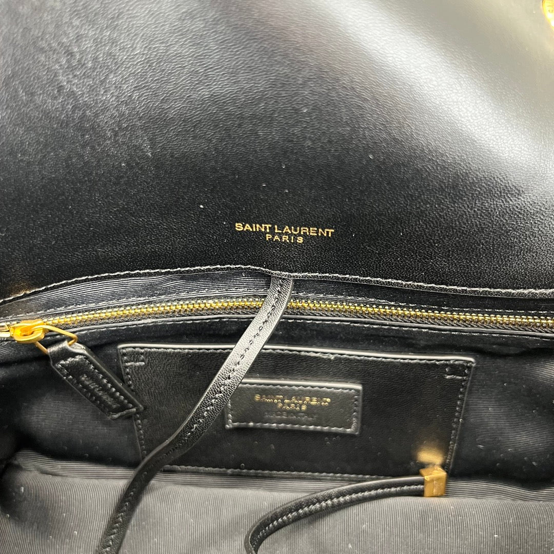 25cm black gold chain leather jamie crossbody single shoulder