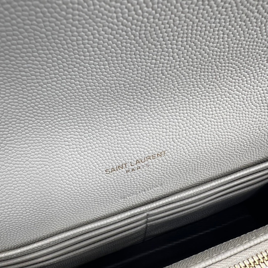 ysl 19cm milk platinum chain ball pattern wallet 393953