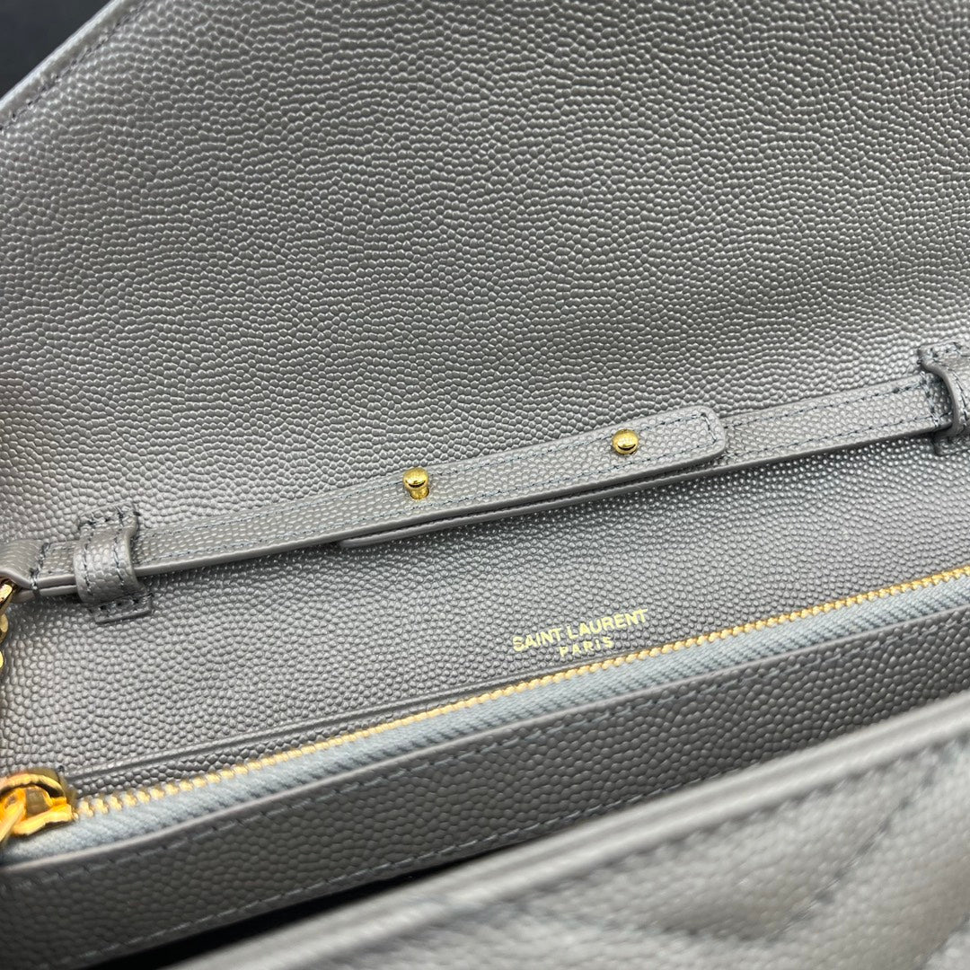 22 5cm grey gold chain ball pattern cross shoulder bag