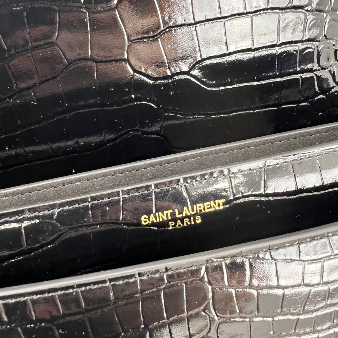 ysl 22cm crossbody black leather gold chain shoulder bag 442906