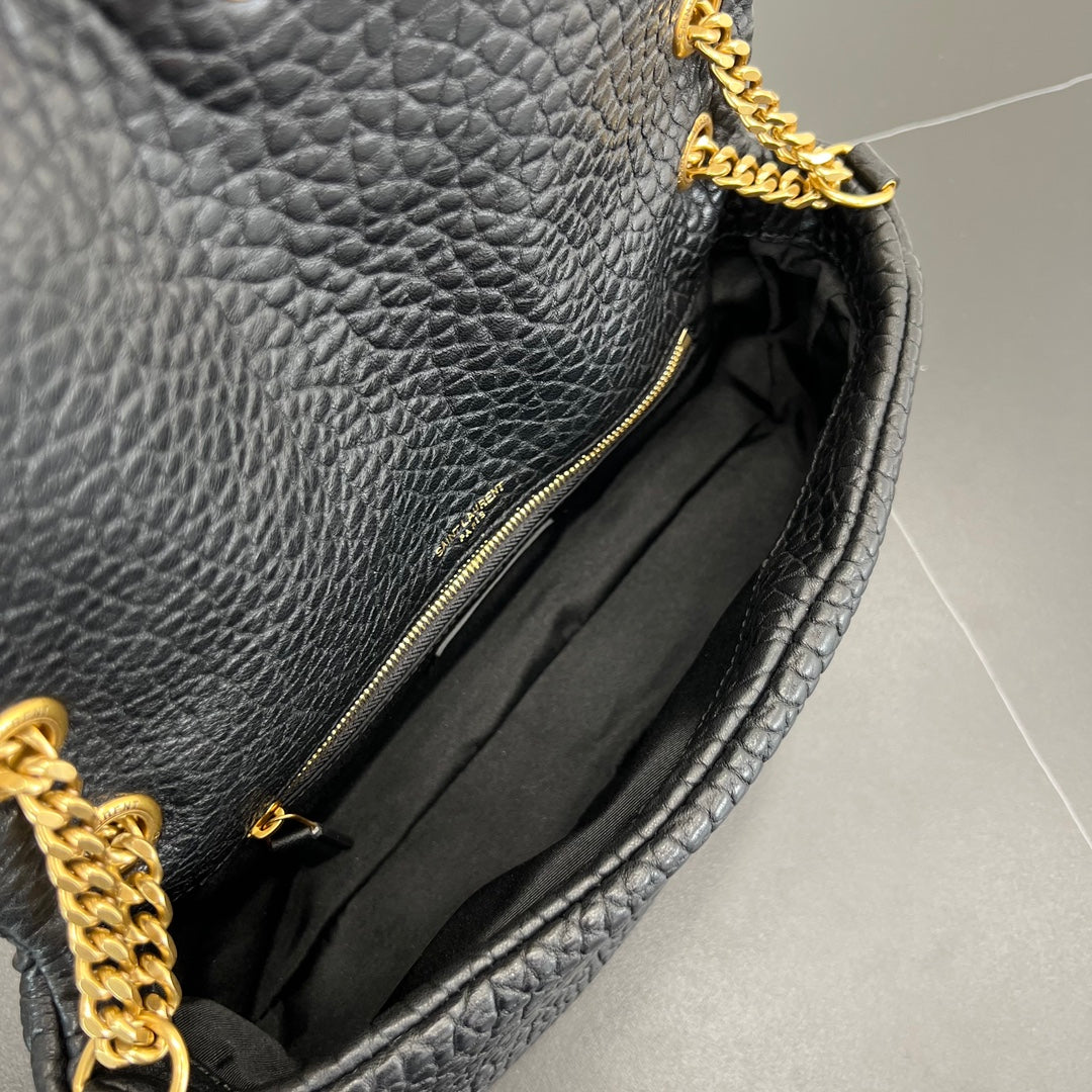 26cm black calypso gold chain crossbody bag 734153