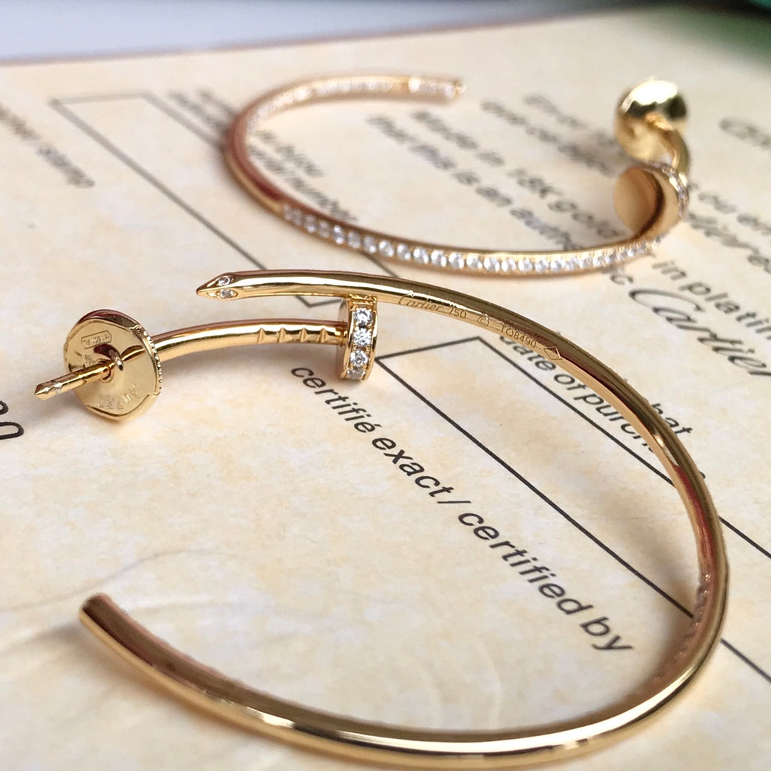 juste un clou series slim nail yellow gold earrings eha823