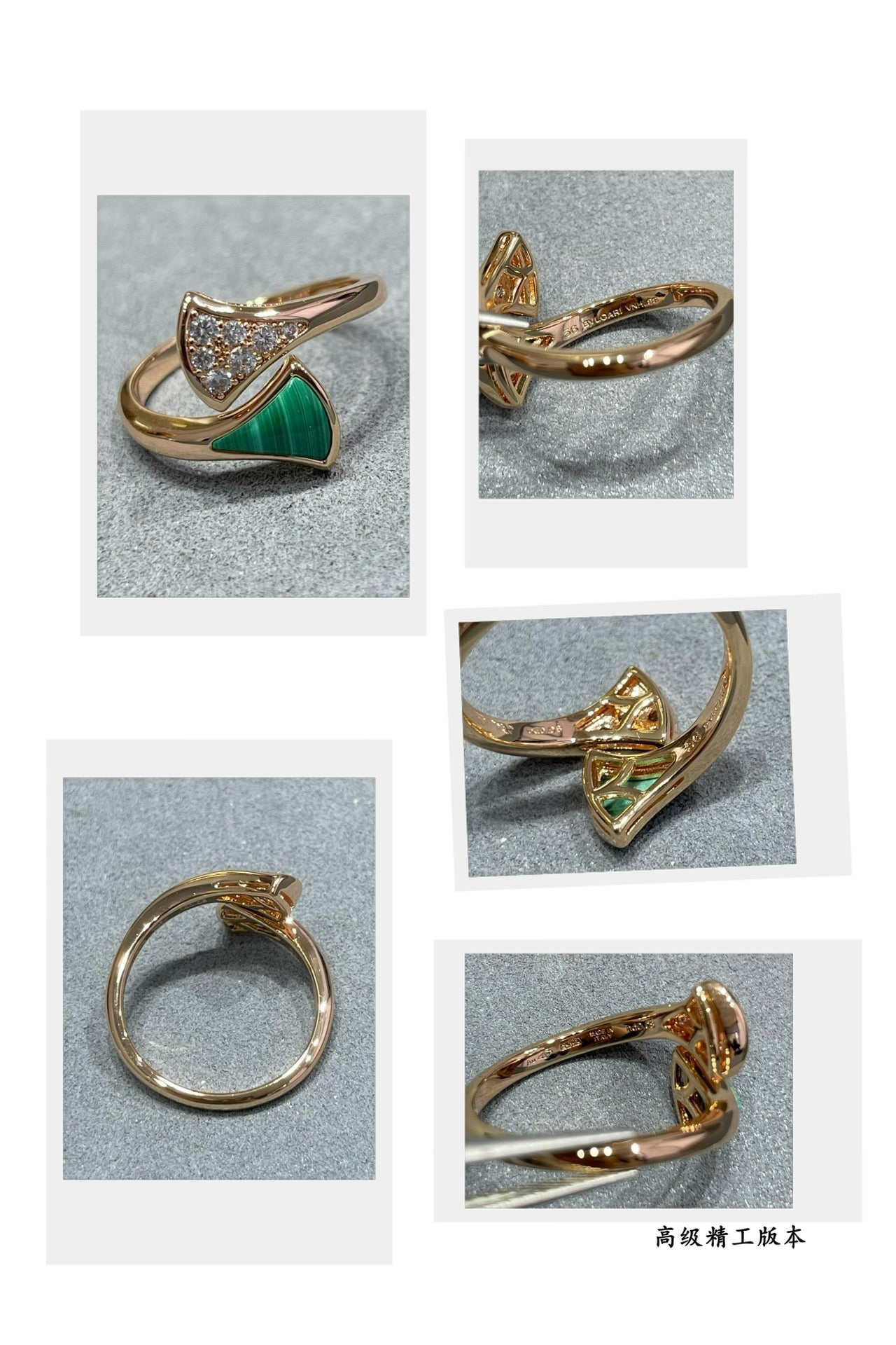 natural peacock stone fan shaped skirt ring jza120